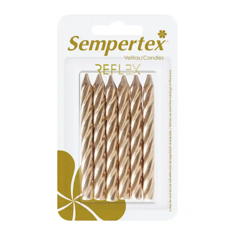 Velita Espirales Dorada X 6 Und