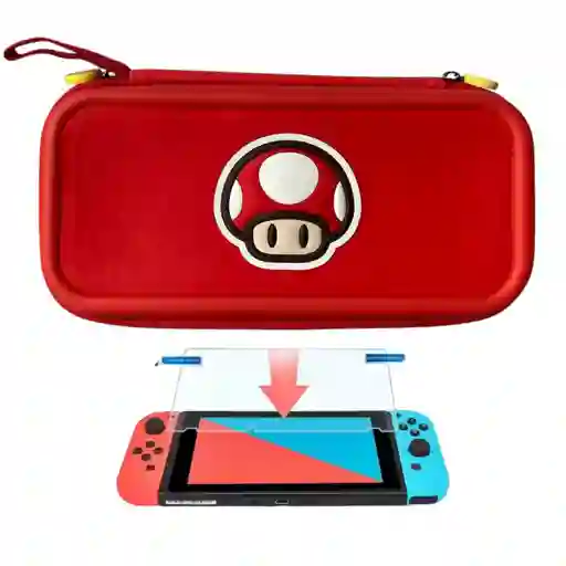 Estuche Edicion Toad + Vidrio Para Nintendo Switch