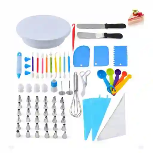 Set De Herramientas Para Decorar Pasteles Con Plato Giratorio 66pz