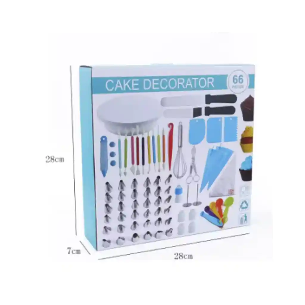 Set De Herramientas Para Decorar Pasteles Con Plato Giratorio 66pz