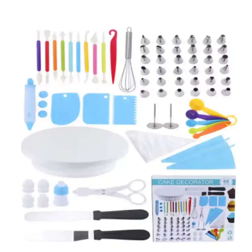 Set De Herramientas Para Decorar Pasteles Con Plato Giratorio 66pz