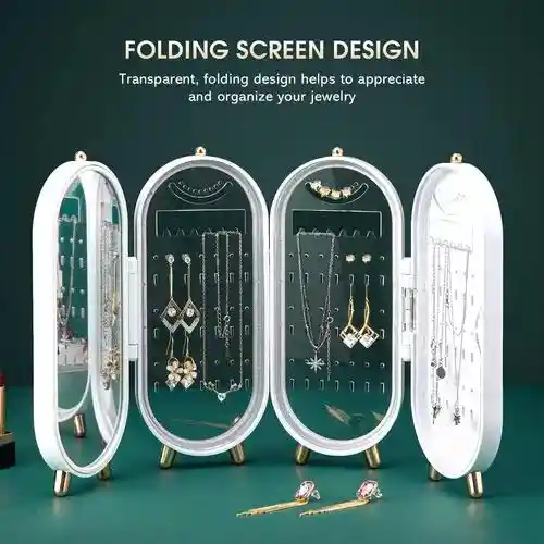 Soporte De Mesa , Joyero, Organizador De Aretes Pequeño Plegable