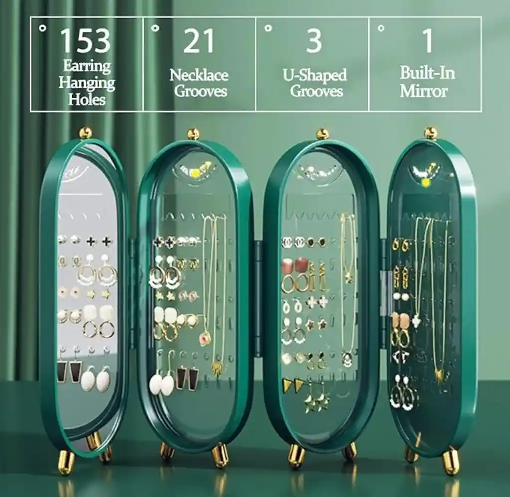 Soporte De Mesa , Joyero, Organizador De Aretes Pequeño Plegable