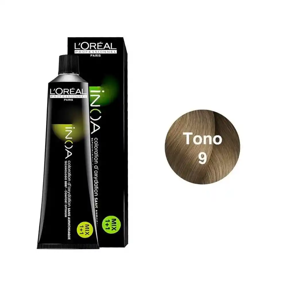 Inoa Tinte Sin Amoniaco Rubio Muy Claro #9 60ml