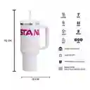 Combo Termo Stanley Quencher Genérico 1.1 40 Oz Acero Inoxodable Más Termo De 20 Oz Color Blanco