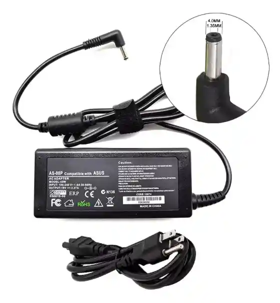 Cargador Compatible Con Portátiles Asus 19v 3.42mah 1.75mah 2.37amah Punta 4.0mm X1.35mm
