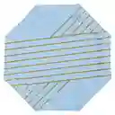 Plato 7" Azul Linea Dorada X 8 Und