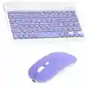 Teclado Y Mouse Inalámbrico Bluetooth An 030 Morado