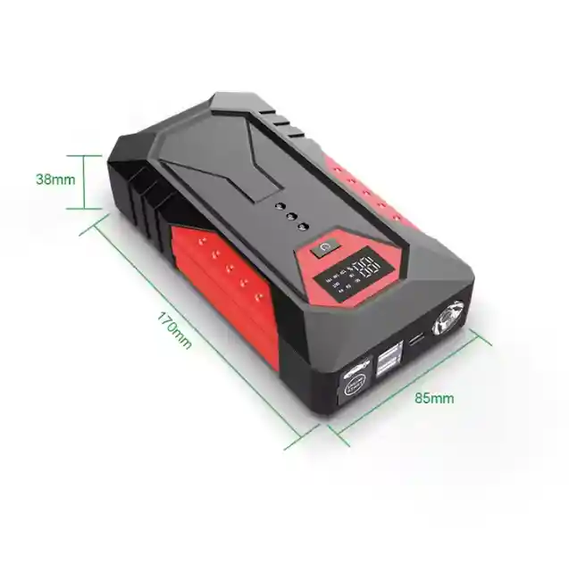 Kit Iniciador De Batería Con Linterna Y Power Bank Carro/moto