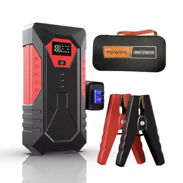 Kit Iniciador De Batería Con Linterna Y Power Bank Carro/moto