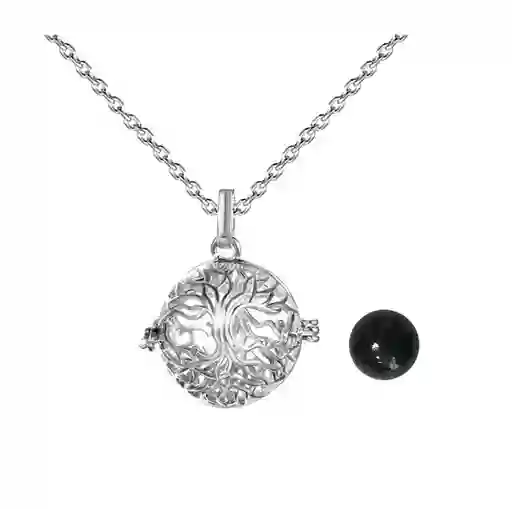 Collar Llamador De Angel Arbol De Vida Cascabel + Estuche