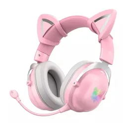 Audifonos Diadema Inalambricos Onikuma B100 | Cancelacion De Ruido | Rosadas