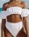 Vestido De Baño Bikini Blanco De Mangas