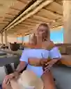 Vestido De Baño Bikini Blanco De Mangas