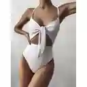 Vestido De Baño Blanco Con Abertura