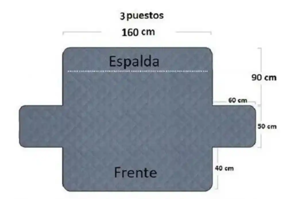 Protector Sofá Forro Mueble Doble Faz 3 Puestos Adaptable