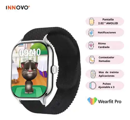 Reloj Inteligente Amoled H9 Plus Pulso Siliconado Verde Mobulaa Llamadas Innovo Tech