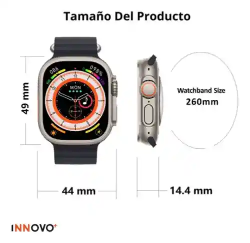 Reloj Smartwatch H9 Ultra Plus Amoled 7 Pulsos Negros Alta Gama Sport Notificaciones Innovo Tech