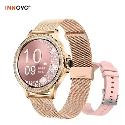 Smartwatch Amor Dama Oro Rosa Moda Estilo Elegante Mobulaa Notificaciones Innovo Tech