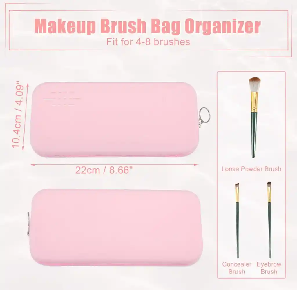 Bolsa Cosmetiquera De Silicona Para Brochas De Maquillaje