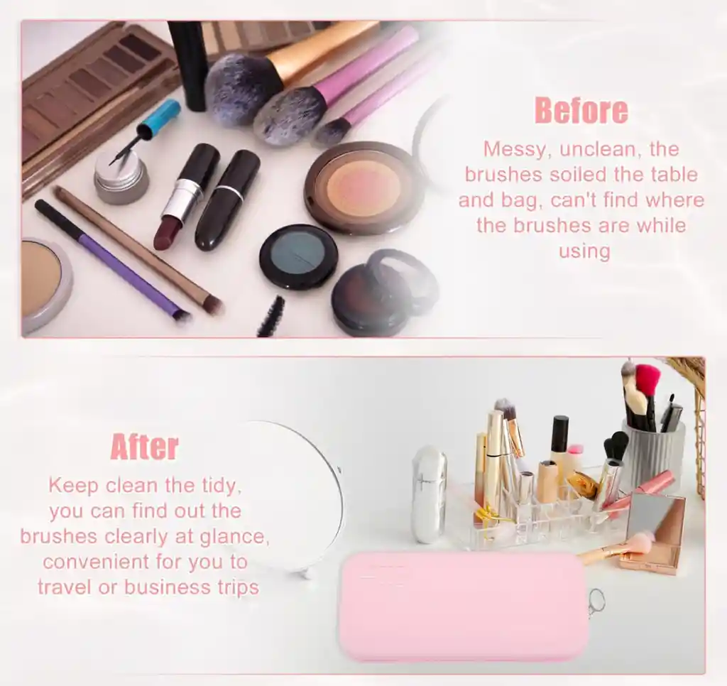 Bolsa Cosmetiquera De Silicona Para Brochas De Maquillaje