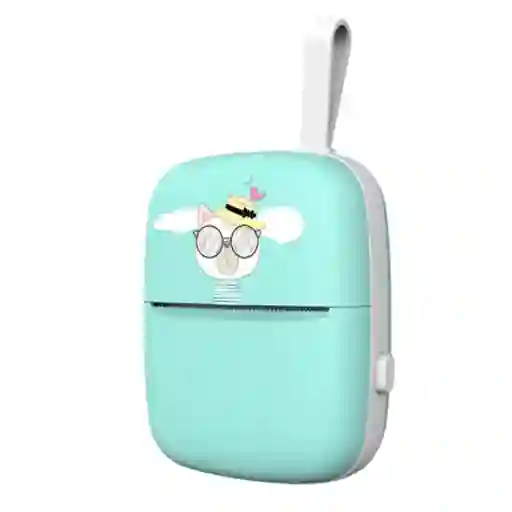 Mini Impresora Termica Azul Bluetooth