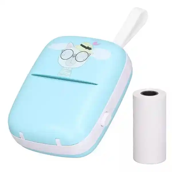 Mini Impresora Termica Azul Bluetooth