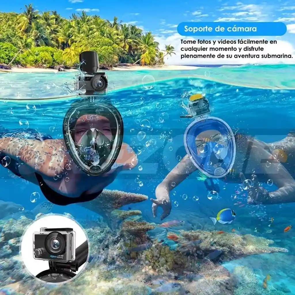 Mascara Careta De Buceo Snork Free Breath - Gvs80101896/ Azul L - Xl