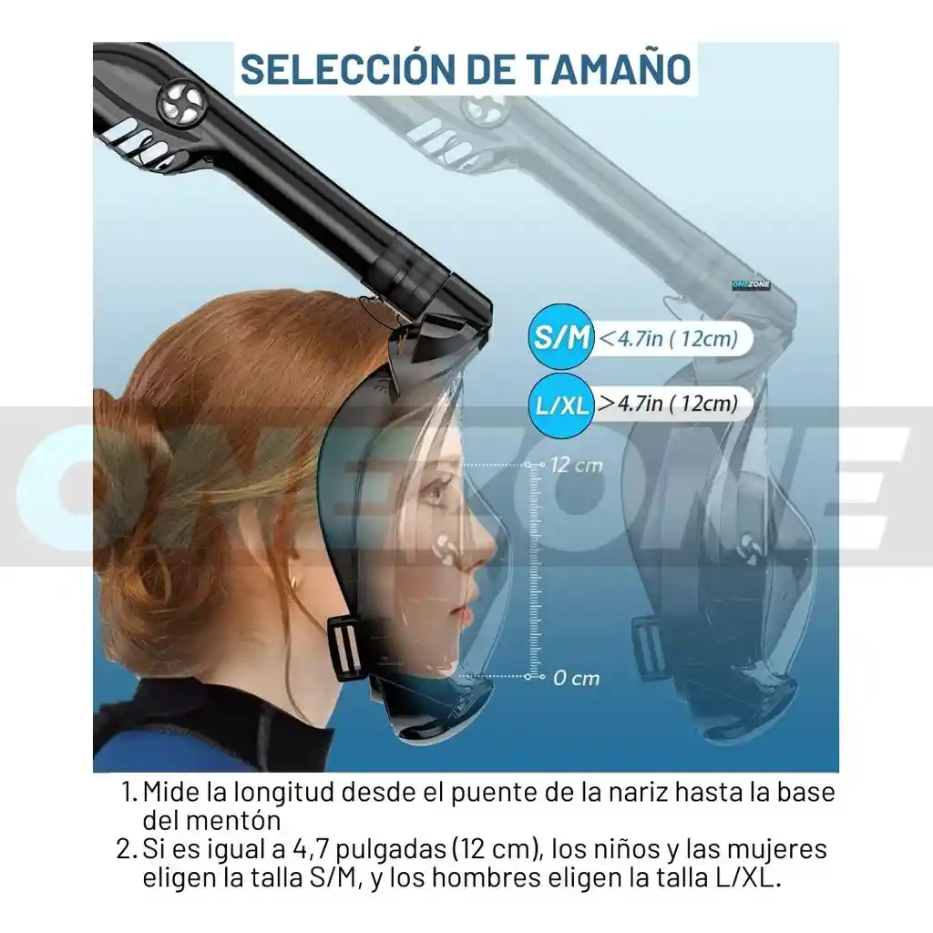 Mascara Careta De Buceo Snork Free Breath - Gvs80101896/ Azul L - Xl