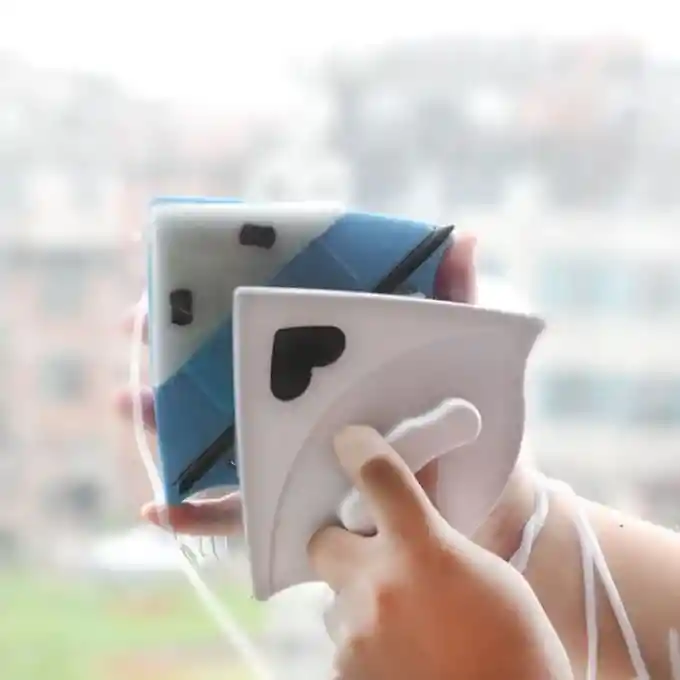 Limpiador De Vidrios Magnético 2 En 1 Triangular