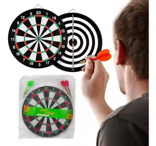 Tablero Dardos Tiro Al Blanco 30cm Juego De Puntería