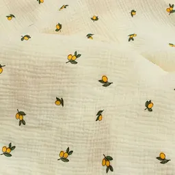 Cobija Muselina Limones Tela Galleta Con Capucha Orejitas, Hecha En Tela Suave Y Transpirable, Manta Con Capucha Y Botón Para Bebé, Diseño Estampado