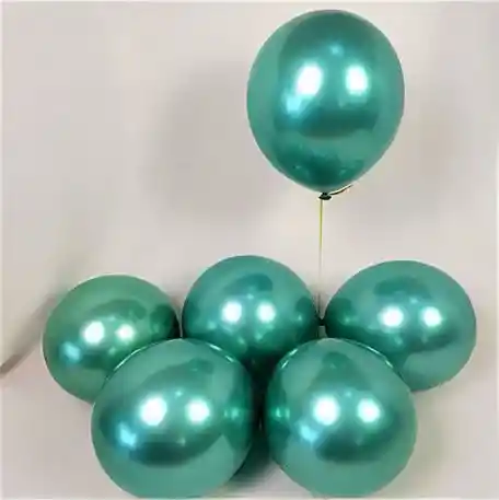 Globos Bombas Cromadas Verdes X12 Piñatasaurio