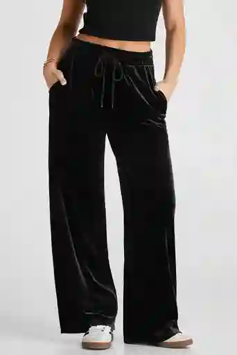 Pantalon Palazzo Plisado Gris Jaspeado