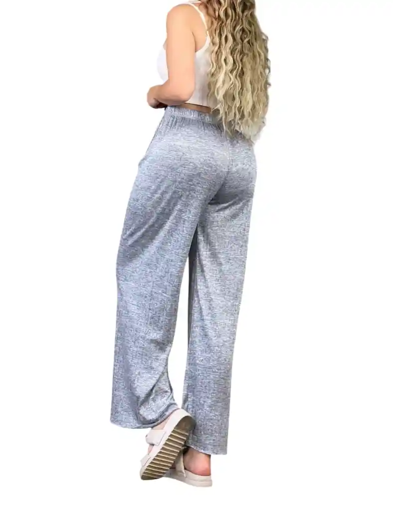 Pantalon Palazzo Ancho Plisado Jaspe