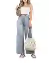 Pantalon Palazzo Ancho Plisado Jaspe