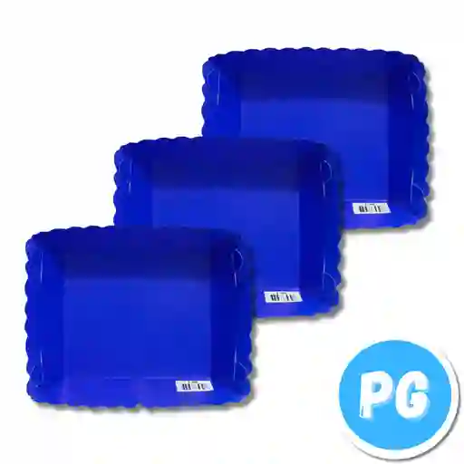 Paquete Plato De Carton Para Torta X12 Unds Azul Rey