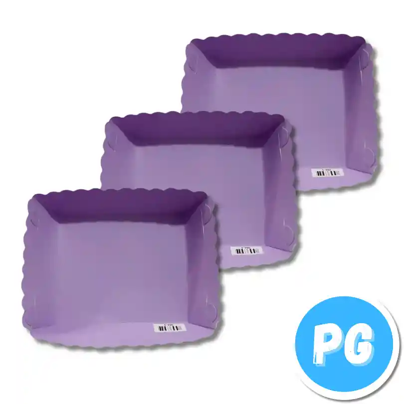 Paquete Plato De Carton Para Torta X12 Unds Lila