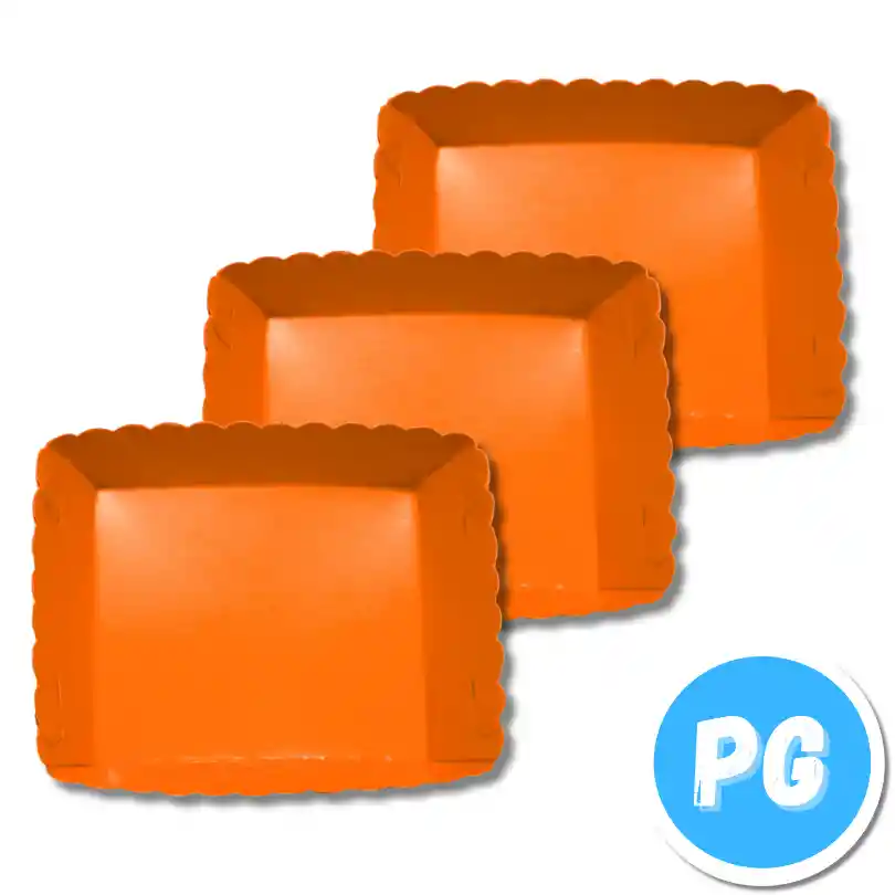 Paquete Plato De Carton Para Torta X12 Unds Naranja