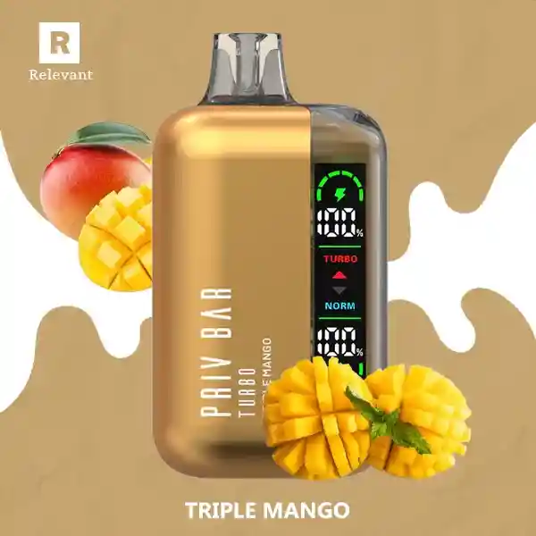 Vape Priv Bar Turbo - Triple Mango - 15k/10k Puff - 5% Nicotina