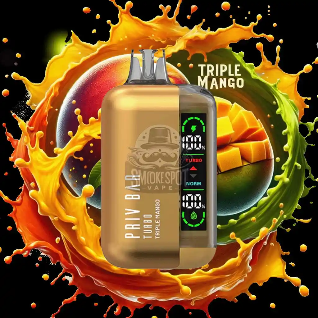 Vape Priv Bar Turbo - Triple Mango - 15k/10k Puff - 5% Nicotina