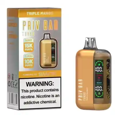 Vape Priv Bar Turbo - Triple Mango - 15k/10k Puff - 5% Nicotina