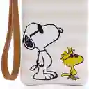 Estuche De Gafas O Celular Para Mujer Snoopy Franjas Con Pulsera Y Broche