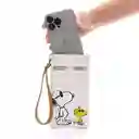 Estuche De Gafas O Celular Para Mujer Snoopy Franjas Con Pulsera Y Broche