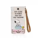 Estuche De Gafas O Celular Para Mujer Snoopy Franjas Con Pulsera Y Broche