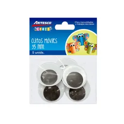 Ojos Moviles Blanco-negro X5und/15mm