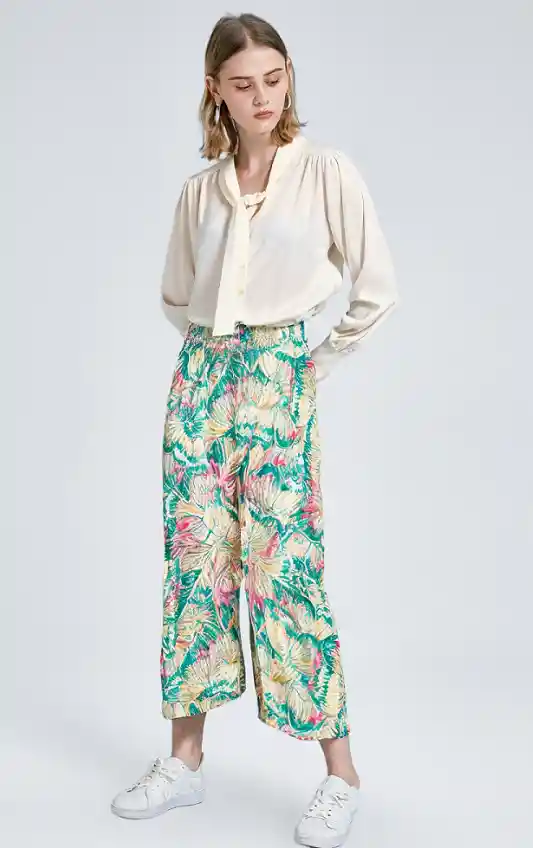 Pantalon Palazzo Estampado Flores