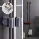 4 X Organizador Soporte Porta Escoba Utensillos Rosa Adhesivo