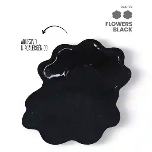 Cubre Pezones Adhesivos En Tela Reutilizables / Nipple Flowers Black