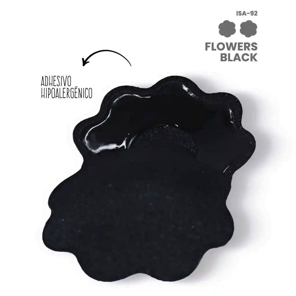 Cubre Pezones Adhesivos En Tela Reutilizables / Nipple Flowers Black